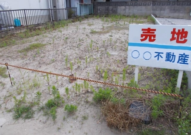 売地の看板と土地